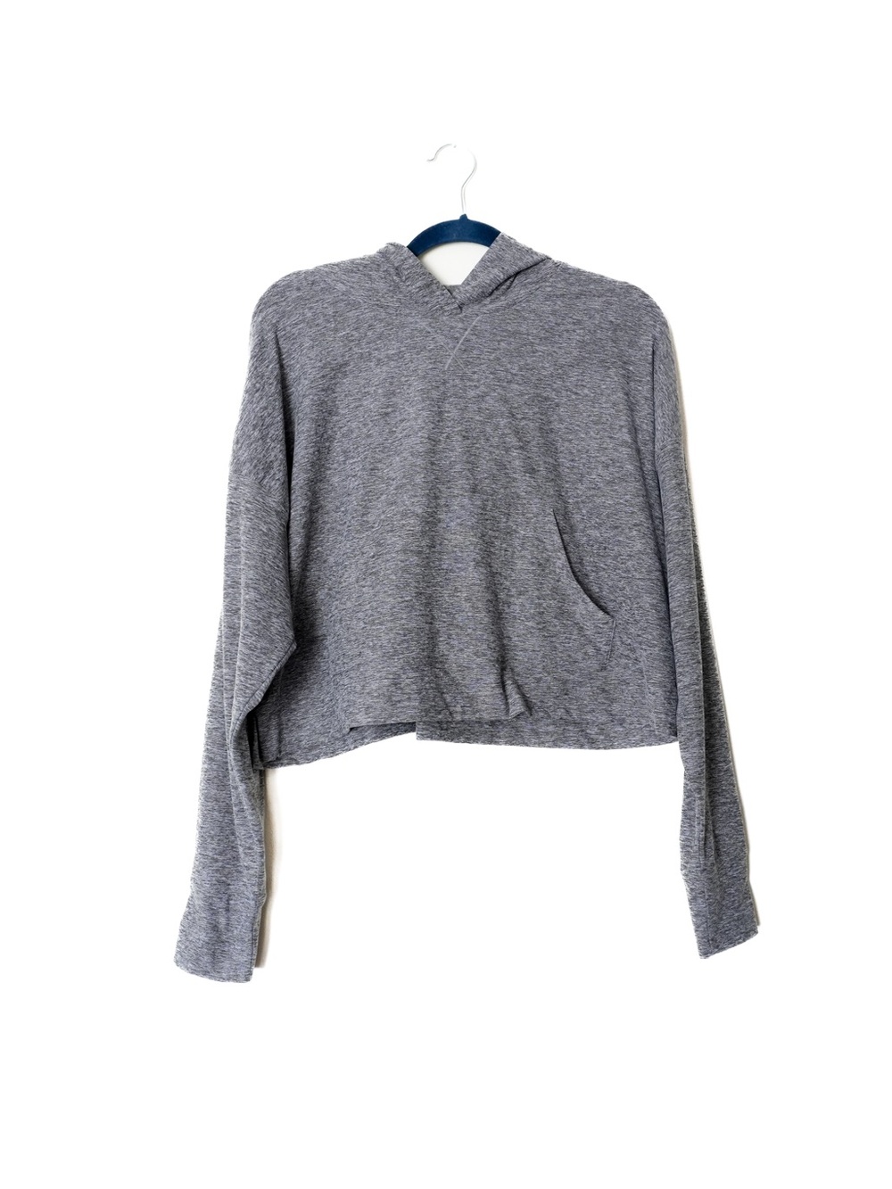 Fabletics Cloud Jersey Marled Grey Cropped Hoodie